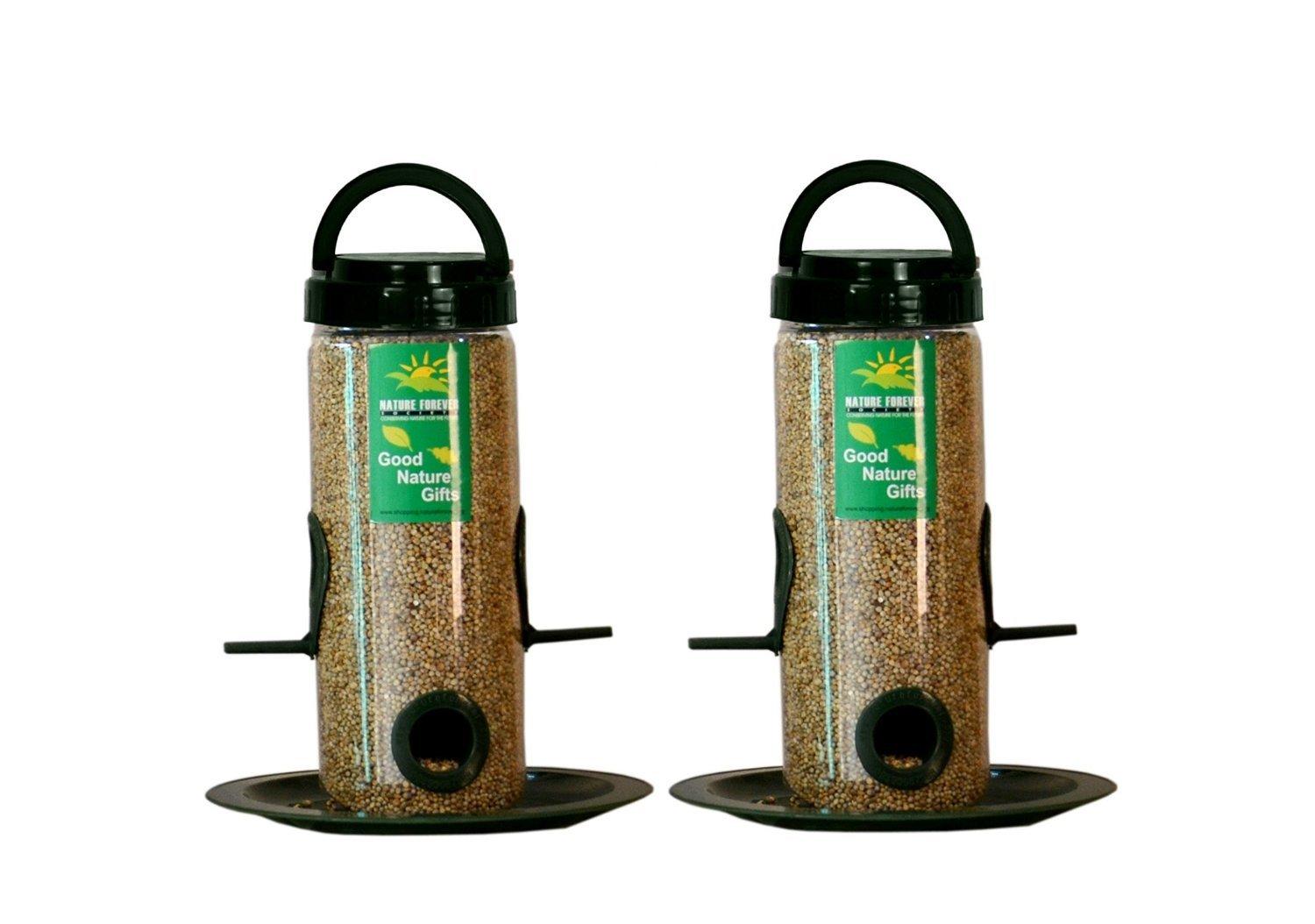 KINTOR No-Mess Bird Feeder NO Assembly with Rough-surfaced Stainless Steel Perch 