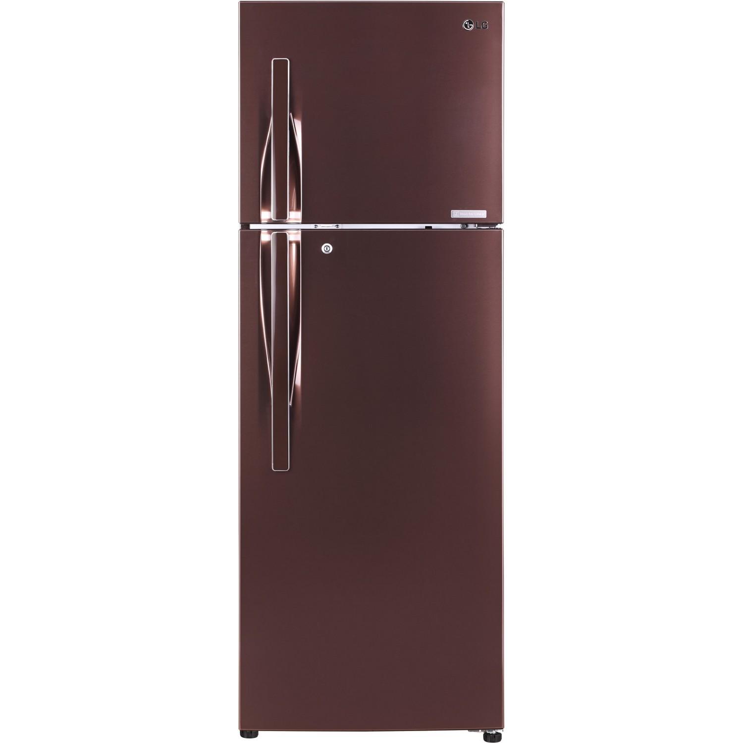 Lg 335 L Frost Free Double Door 4 Star Refrigerator Amber Steel Gl T372jasn