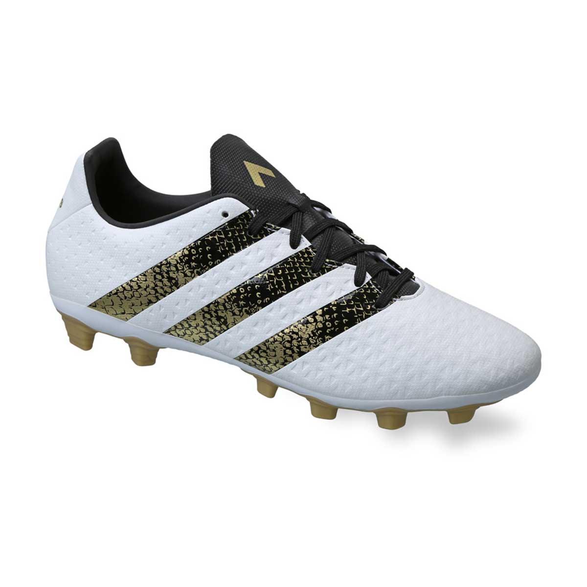 Adidas 16.4 FXG Football Shoes (White/Black/Gold) Online