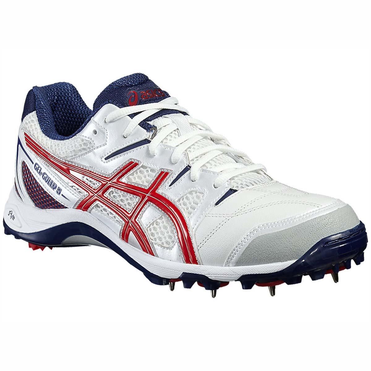 Buy Asics Gel Gully 5 Cricket Shoes (White/Red) Online in India