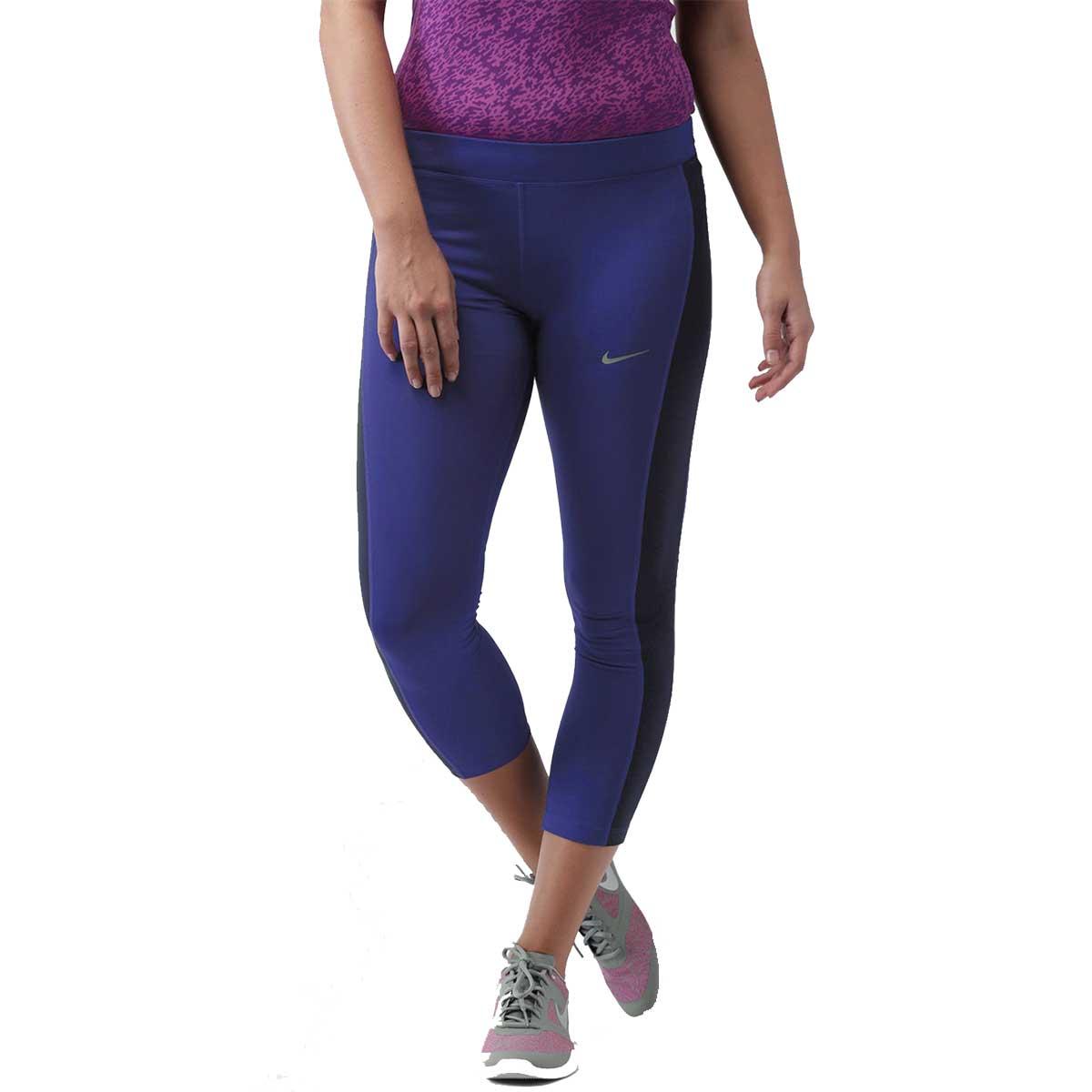 Nike Womens Dri-fit Essential Crop Tights (Blue/Black)