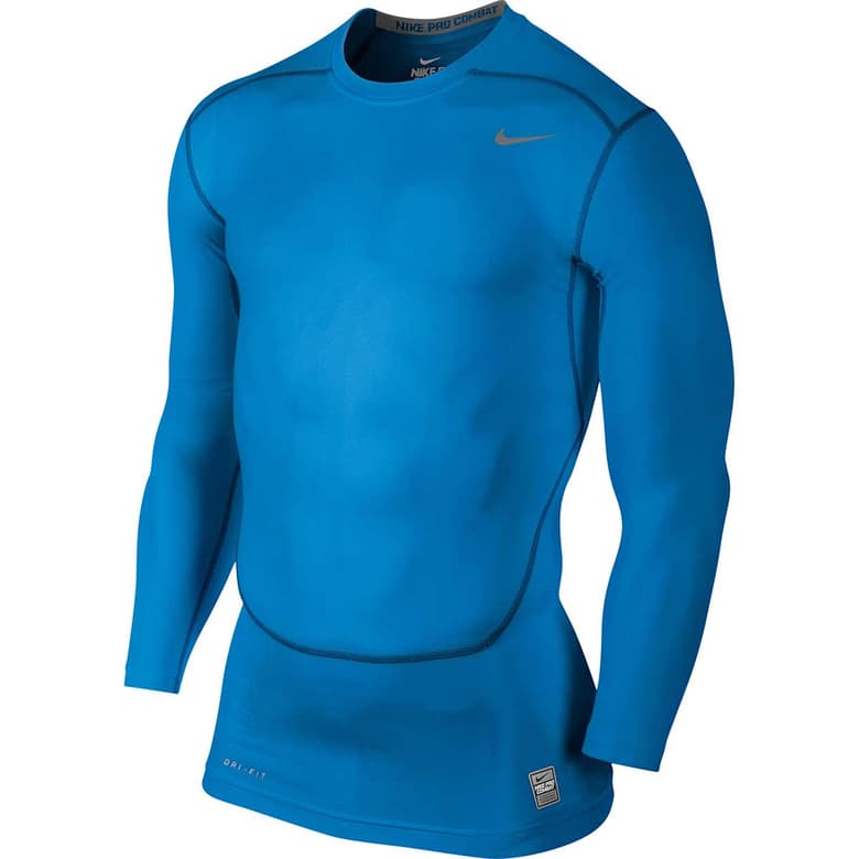 Nike Pro Combat Long Sleeve Top (Blue)