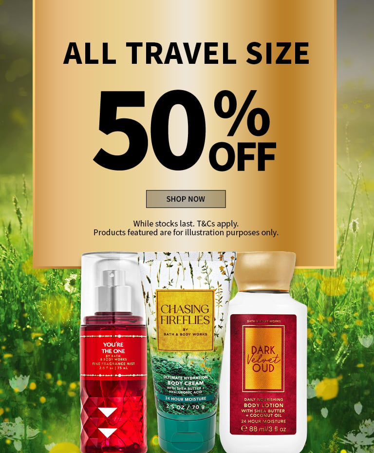 All Travel Size, Hand Sanitizers 50% Off