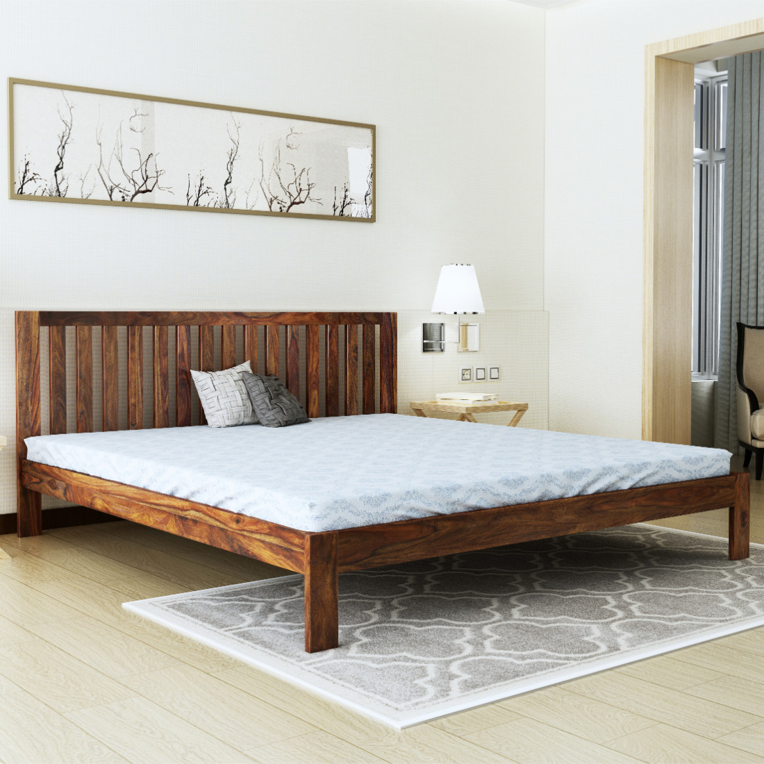 Caviar Solid Wood King Size Bed, Wooden Board For King Size Bed