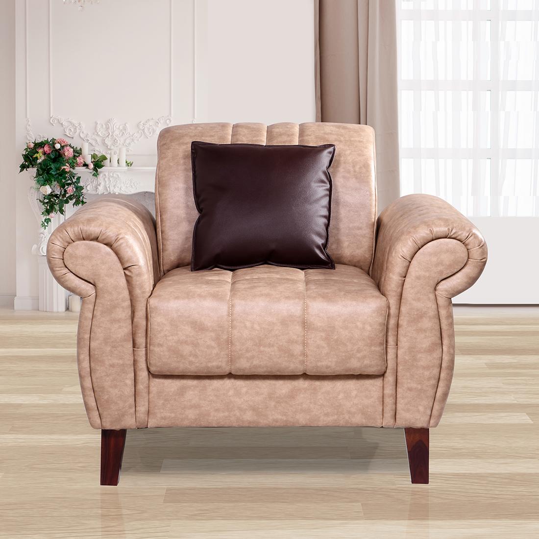 Download Buy Matteo Leatherette Sofa 1 Stear - Light Brown Online ...