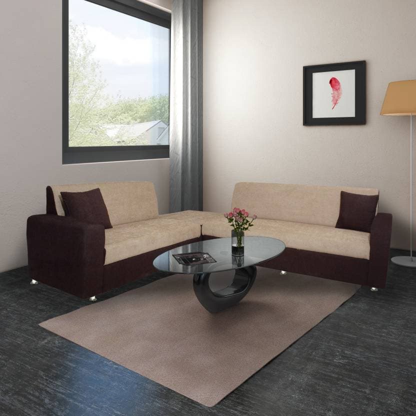 Bharat Lifestyle Cosmo Corner Fabric L, L Shaped Sofa Designs For Living Room India