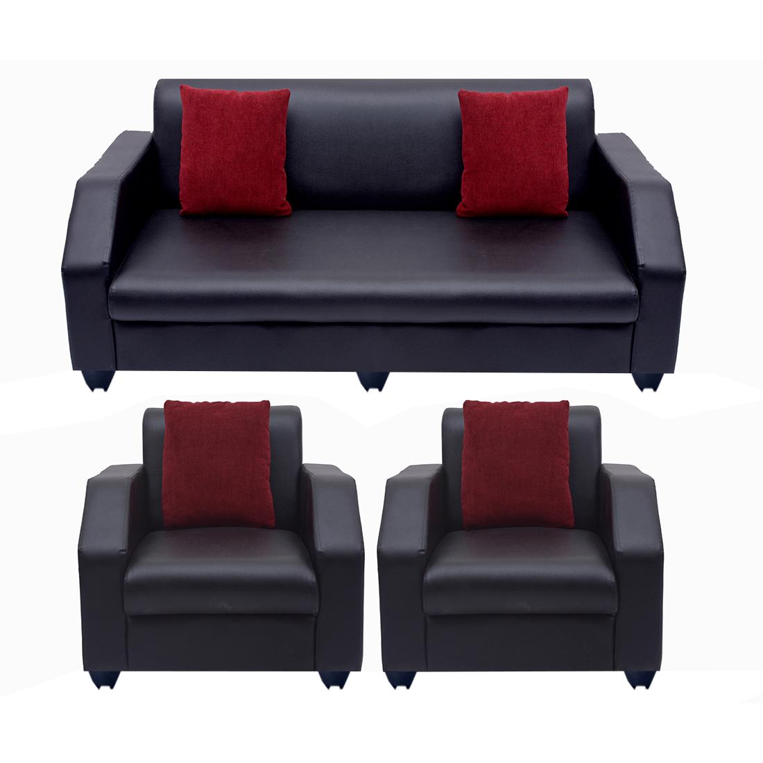 Bharat Lifestyle Italia Leatherette 3 + 1 + 1 Sofa Set (Color ...