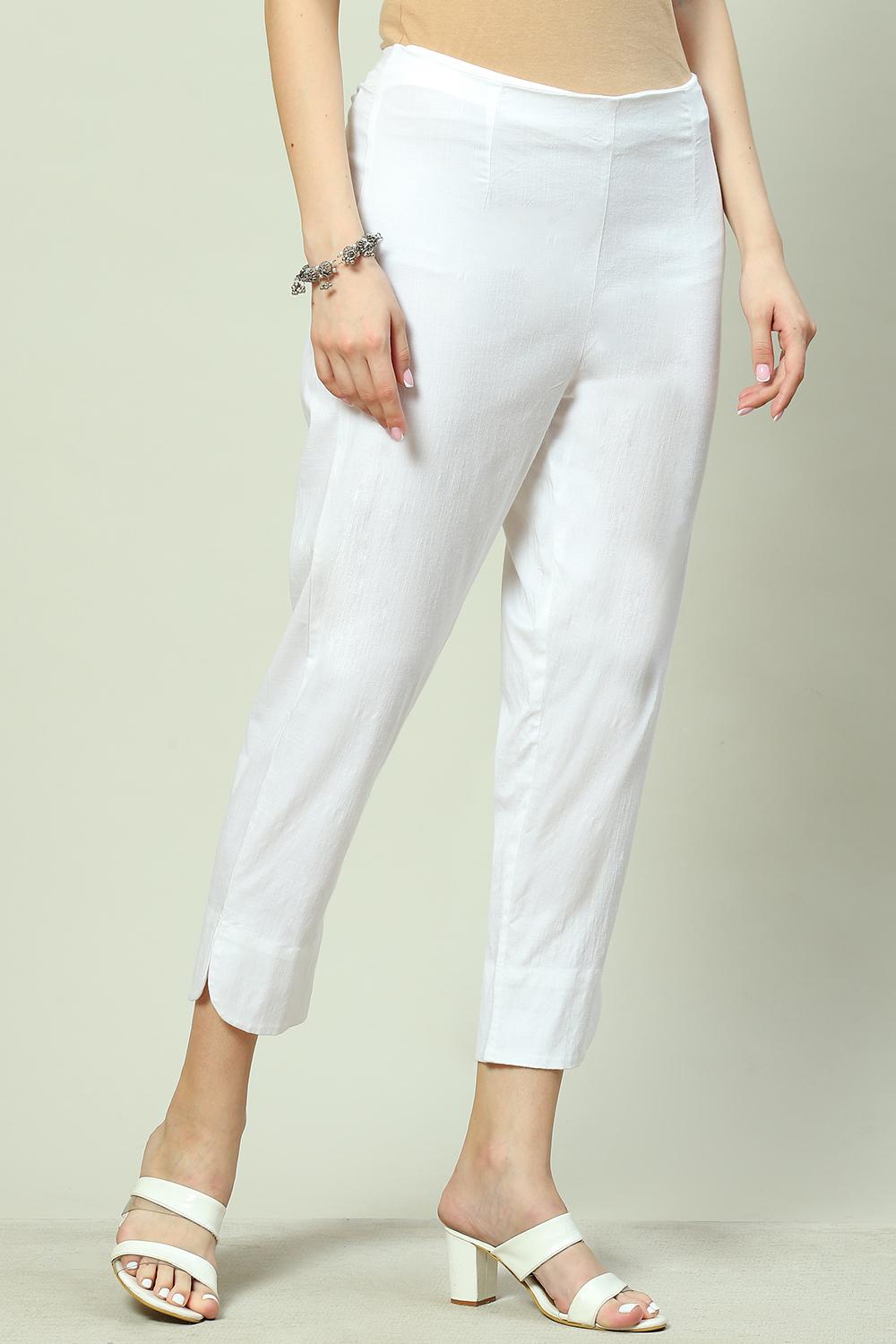 Buy Online White Viscose & Lycra Pants for Women & Girls at Best Prices ...