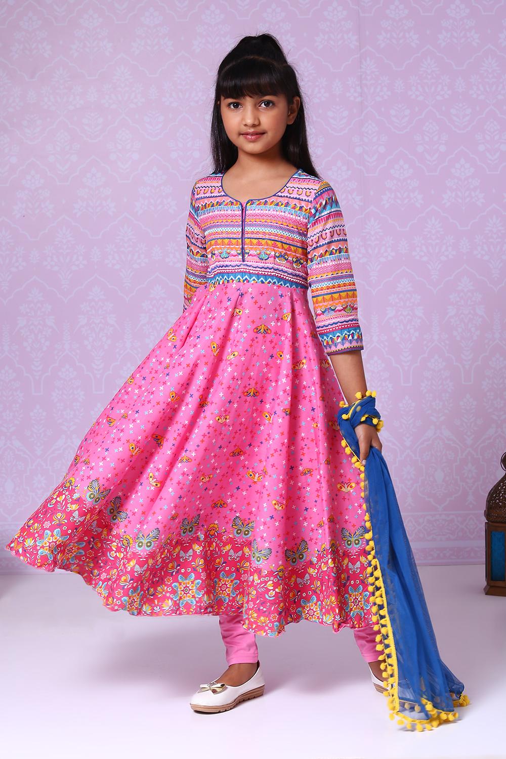Buy Online Pink Cotton Anarkali Suit for Women & Girls at Best Prices ...