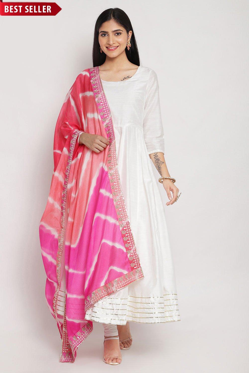 Buy Online White Art Silk Anarkali Suit Set for Women & Girls at Best ...