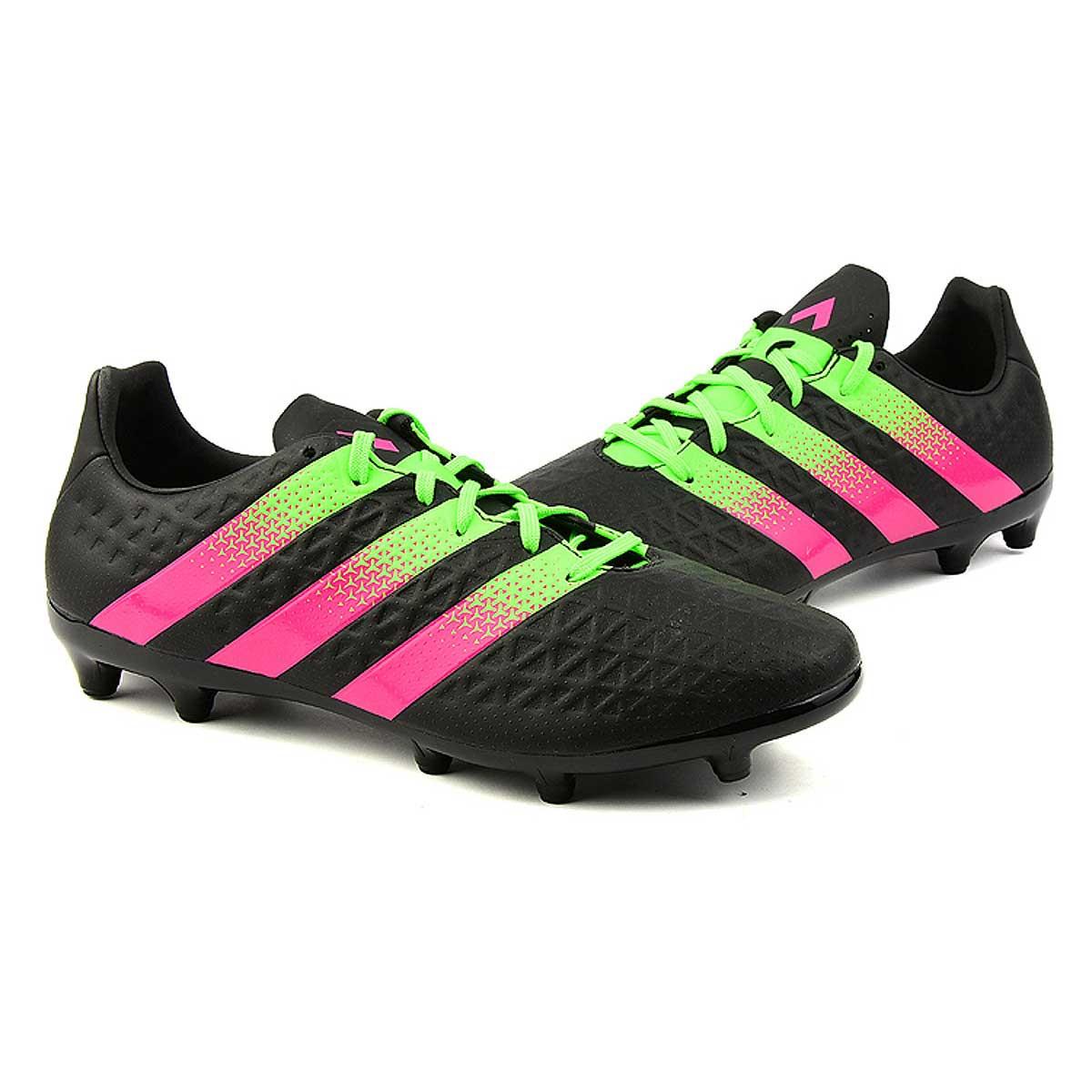 Adidas ACE 16.3 FG/AG Football Shoes (Black/Green) Online