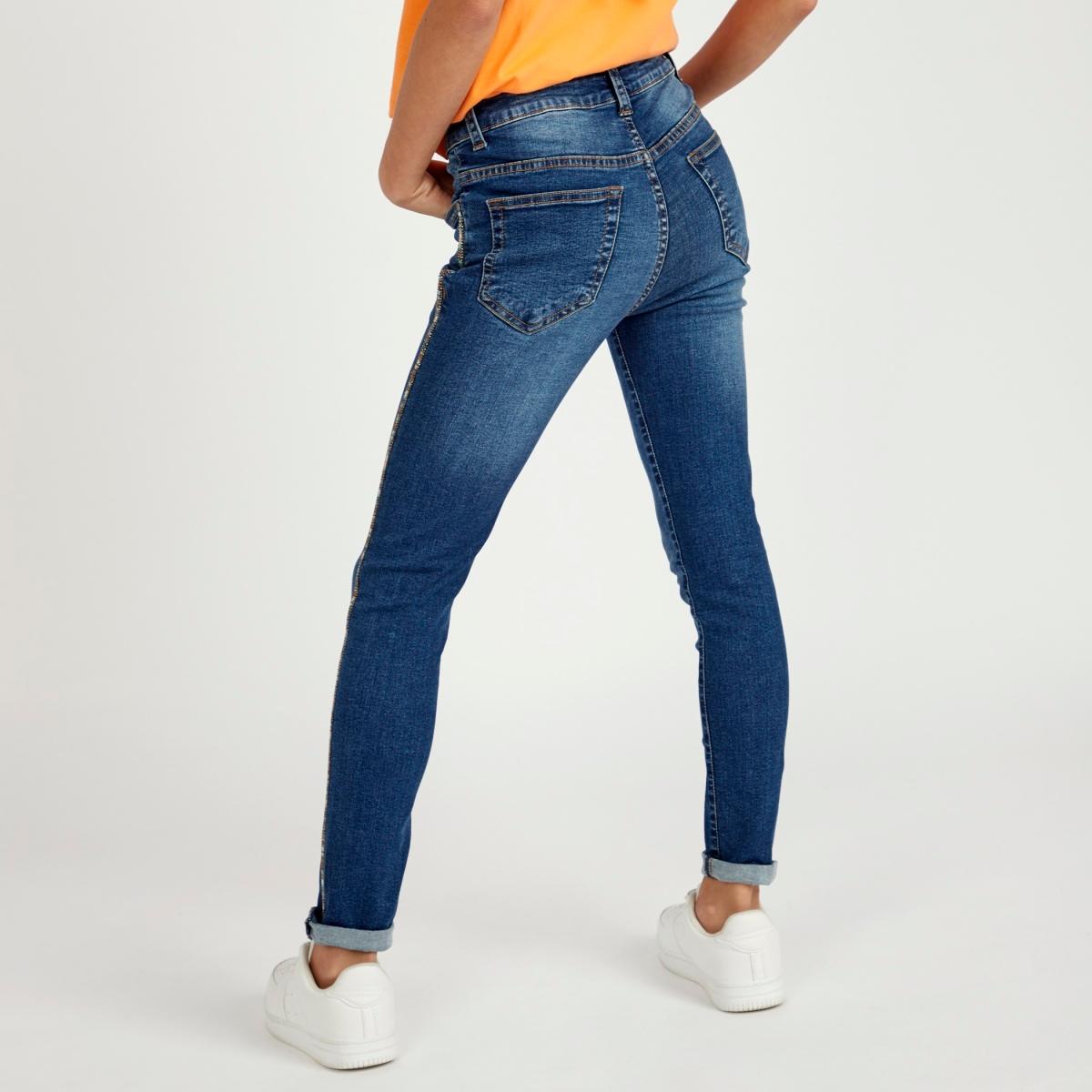 Solid Jeans with Side Tape Detail