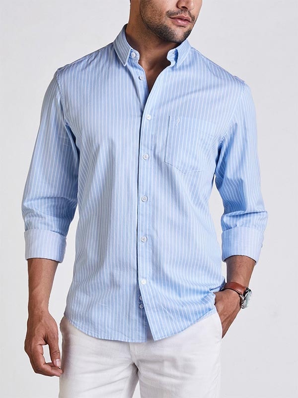 Striped Chiseled Fit Cotton Shirt