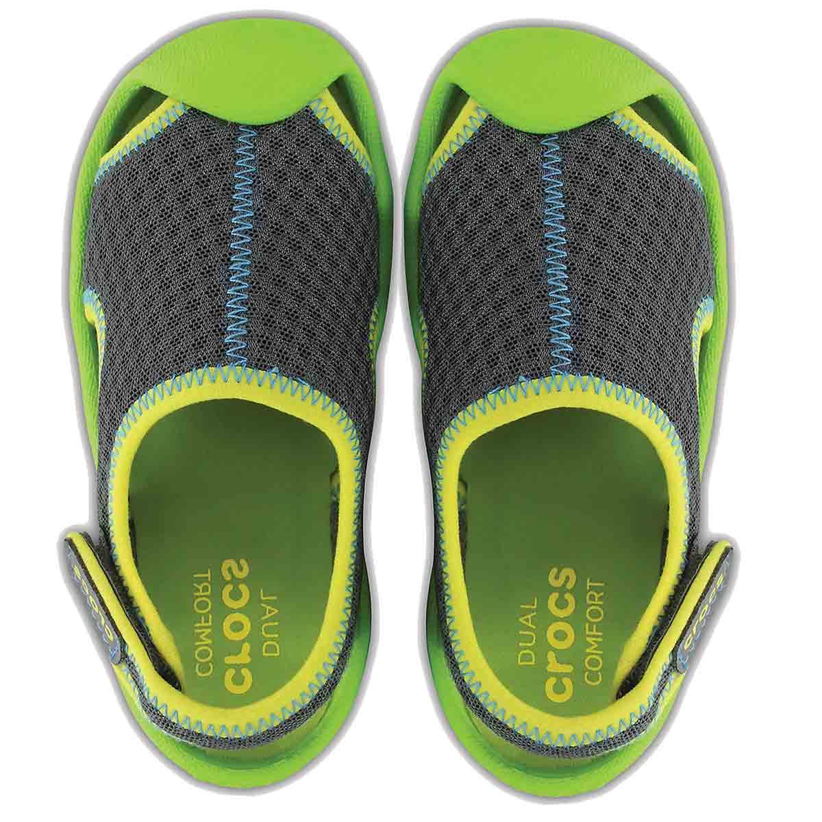 Crocs Swiftwater Sandal K (Graphite/Volt Green) Online at Lowest Price