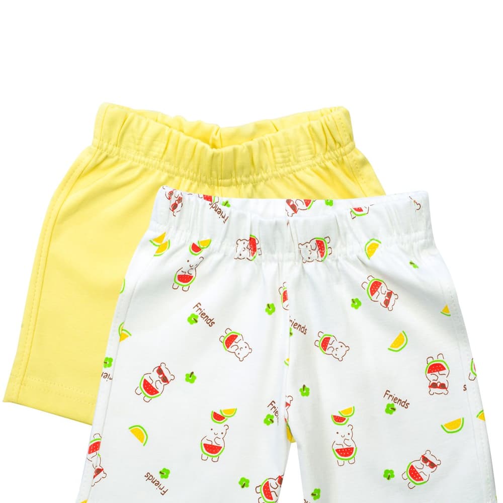 Mee Mee Shorts pack of 2  - Yellow & White Printed