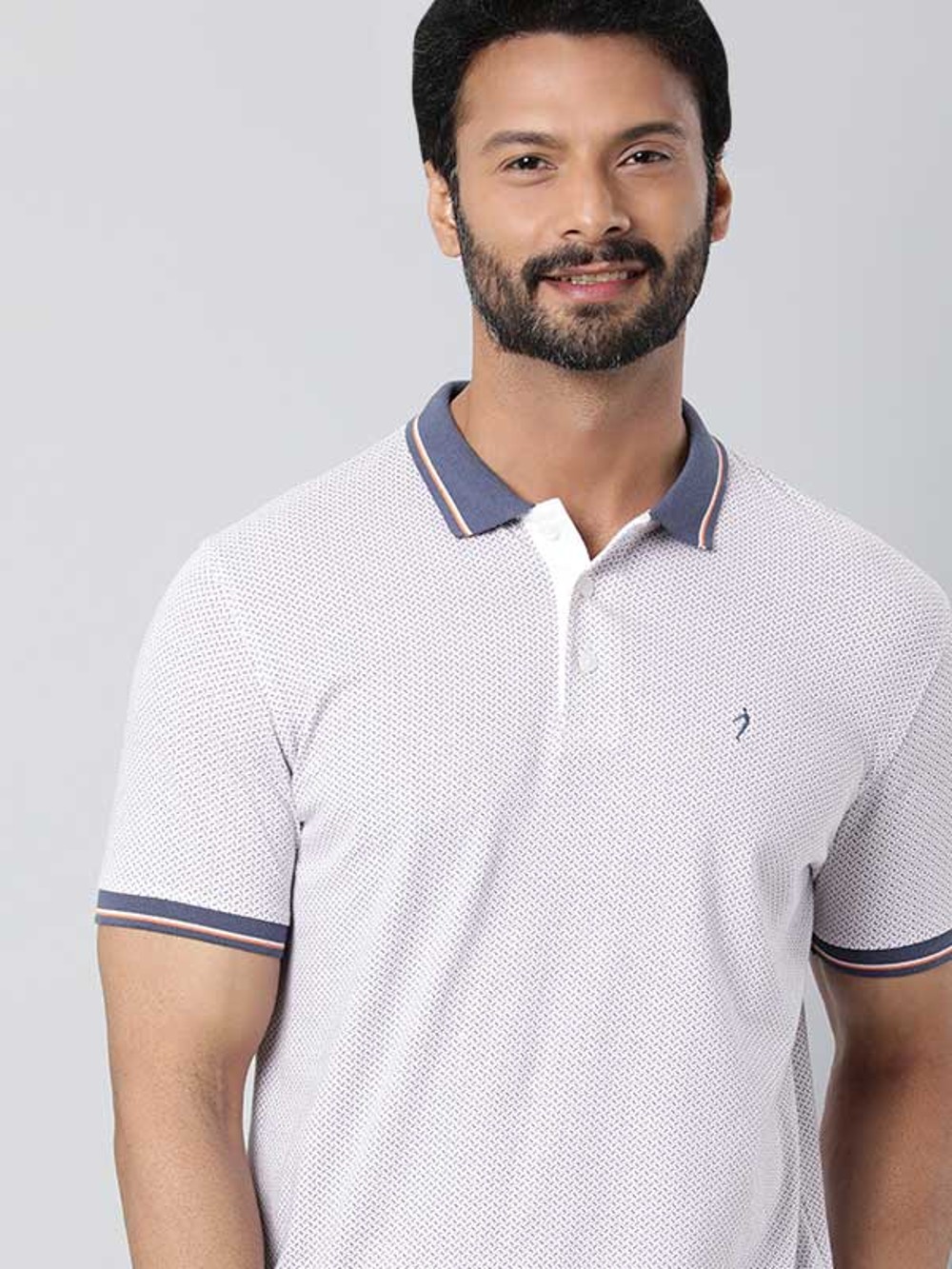 Buy Louis Philippe Men Blue Solid Polo Collar T Shirt - Tshirts