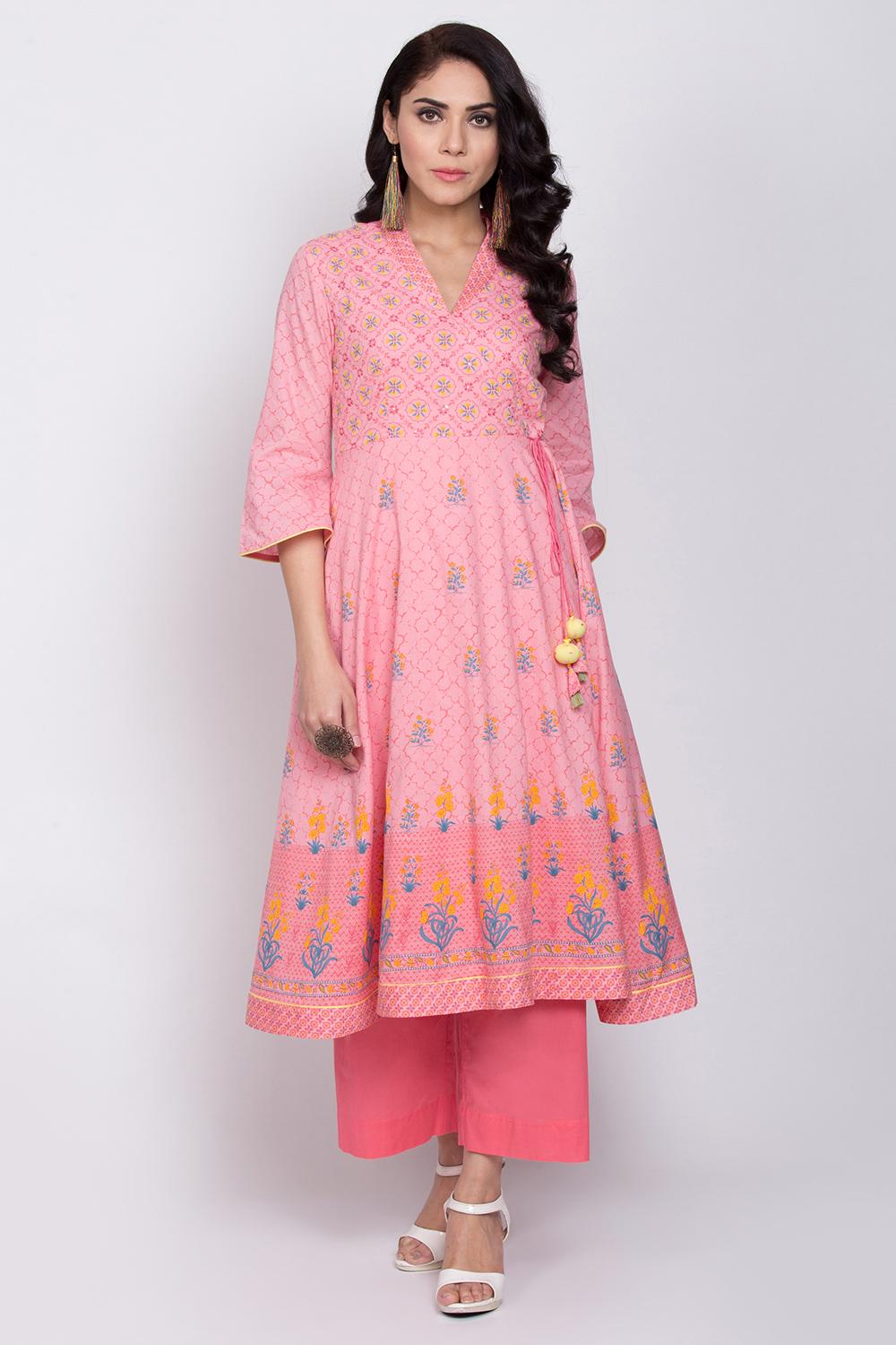 Buy Online Pink Cotton A Line Kurta for Women & Girls at Best Prices in Biba  India-RAAGCHIT15664SS2
