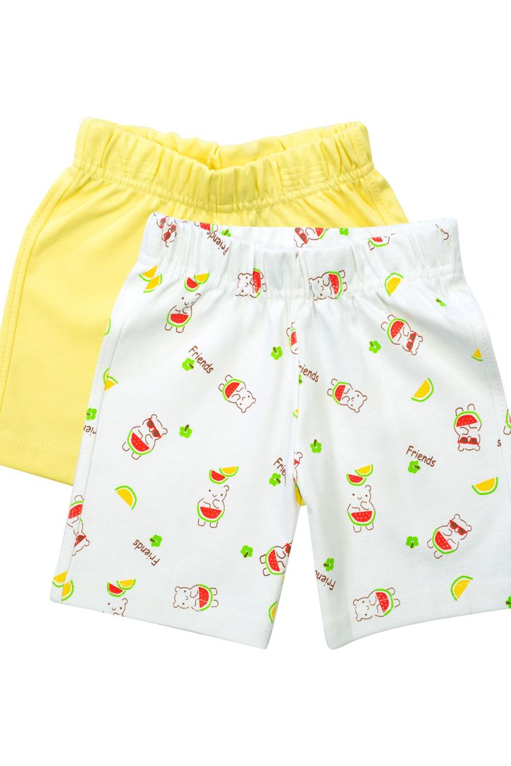 Mee Mee Shorts pack of 2  - Yellow & White Printed