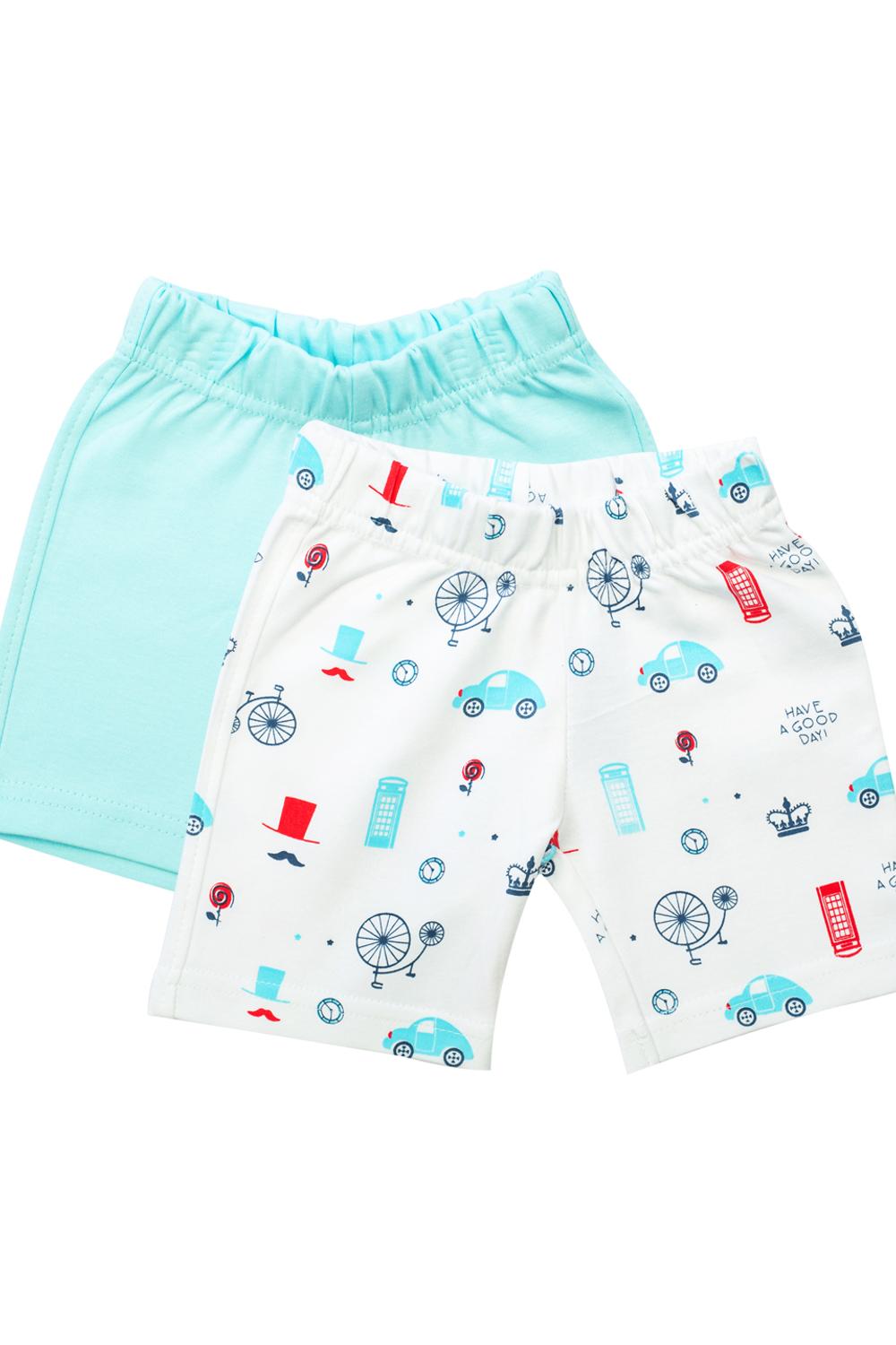 Mee Mee Shorts pack of 2 - Blue & White Printed