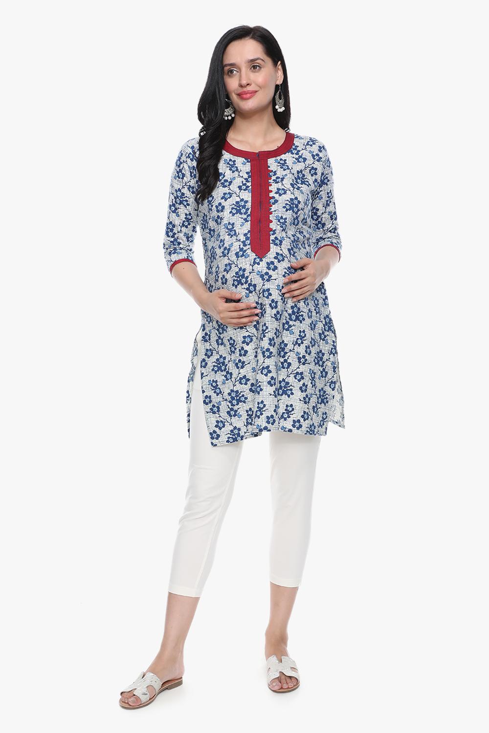 Mee Mee Stylish Maternity Kurti with Front open – Blue