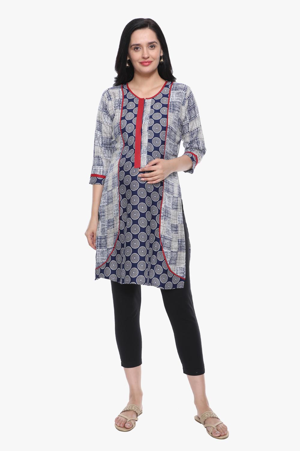Mee Mee Stylish Maternity Kurti with Front open – Blue