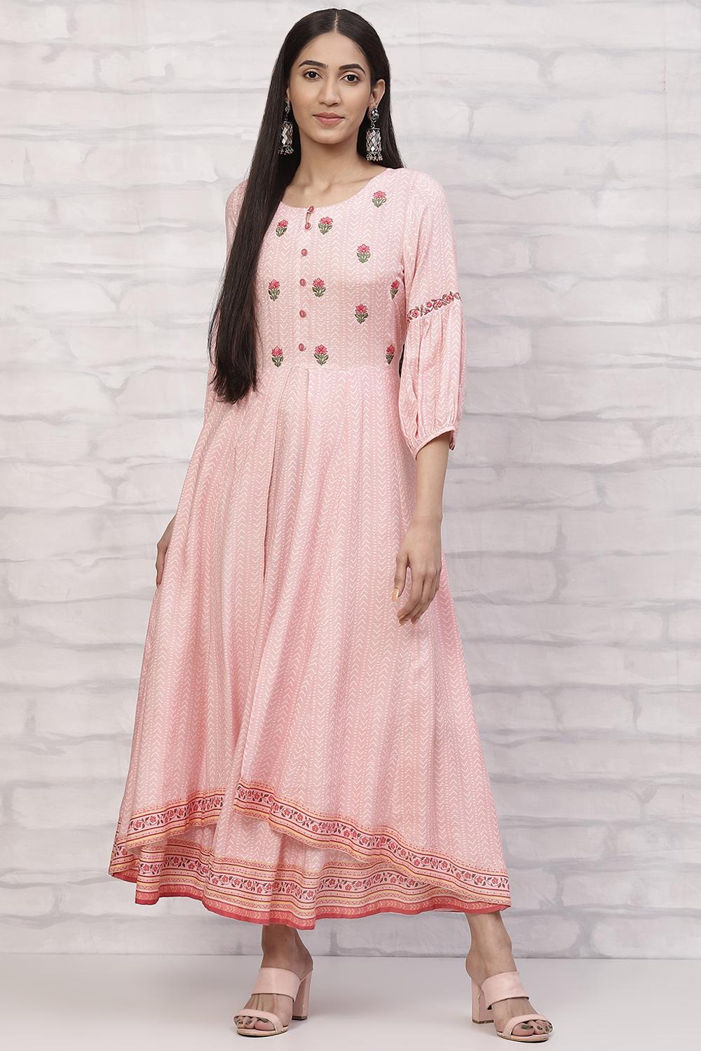 Pink LIVA Kalidar Dress
