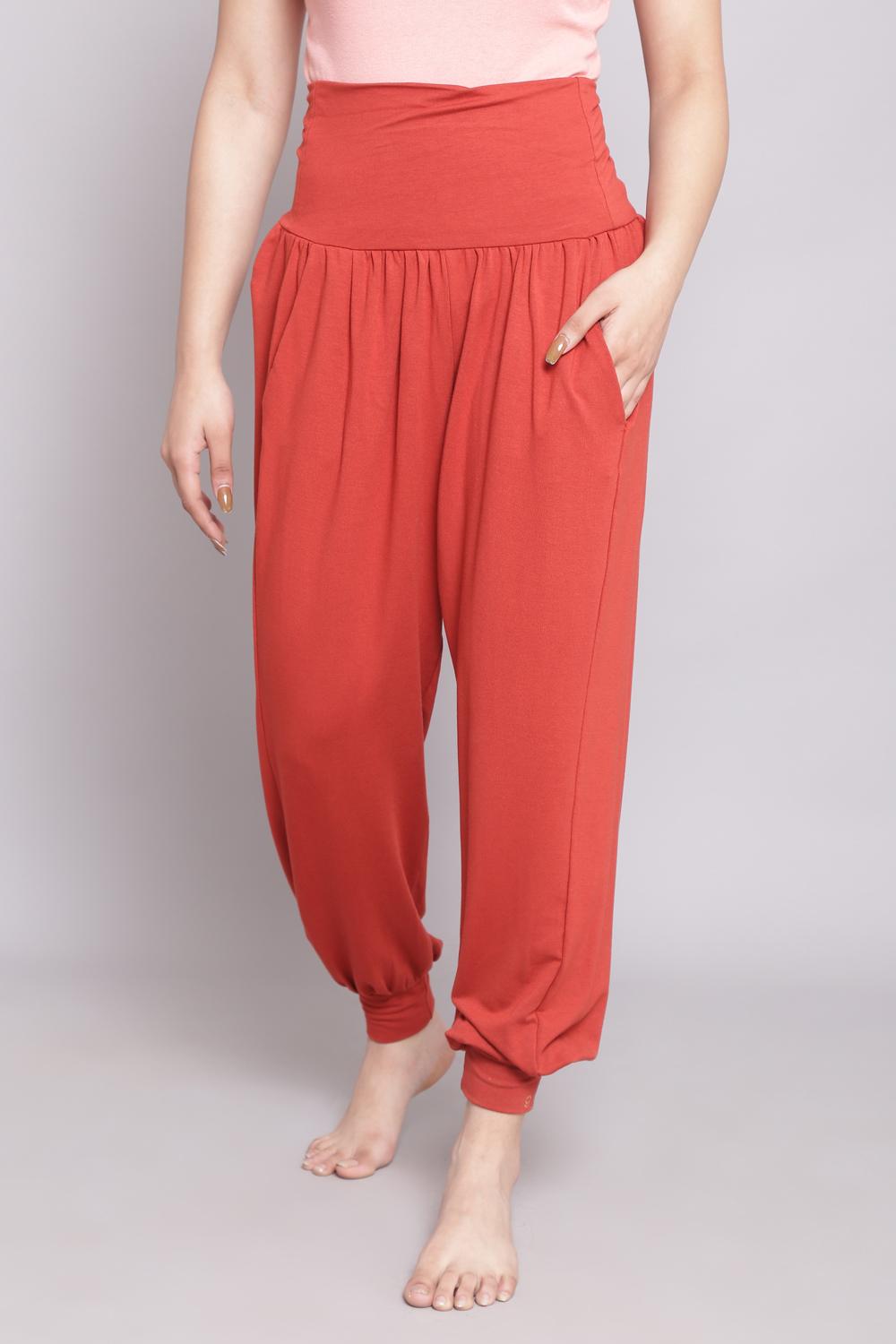 Buy Online Terracotta Viscose Polyester Jogger Pants for Women & Girls ...