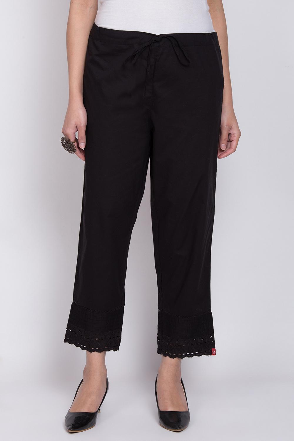 Buy Online Black Cotton Pants for Women & Girls at Best Prices in ...