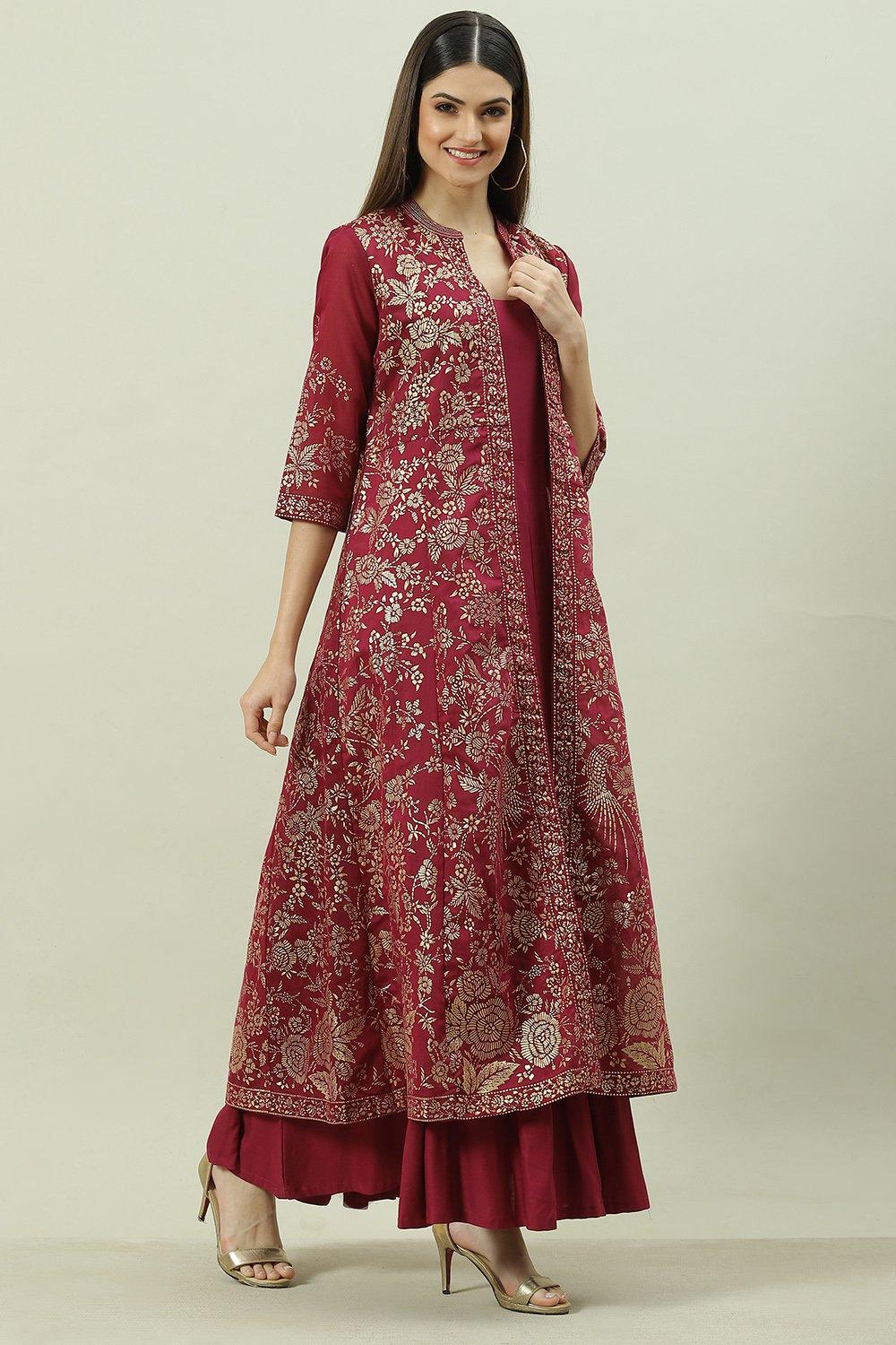 Buy online Plum Art Silk Dress for women at best price at biba.in ...