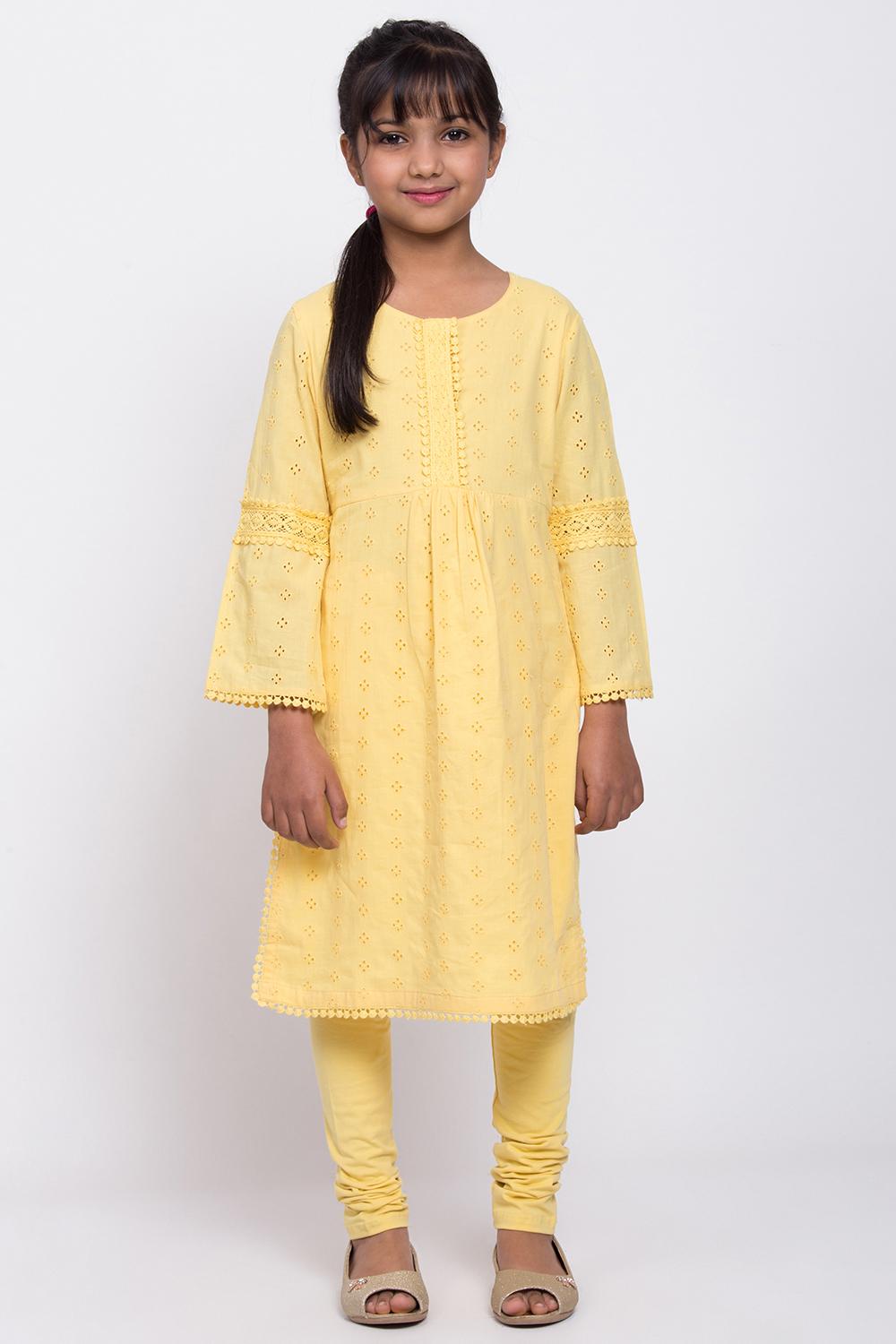 Buy Online Yellow Cotton Straight Suit Set for Women & Girls at ...