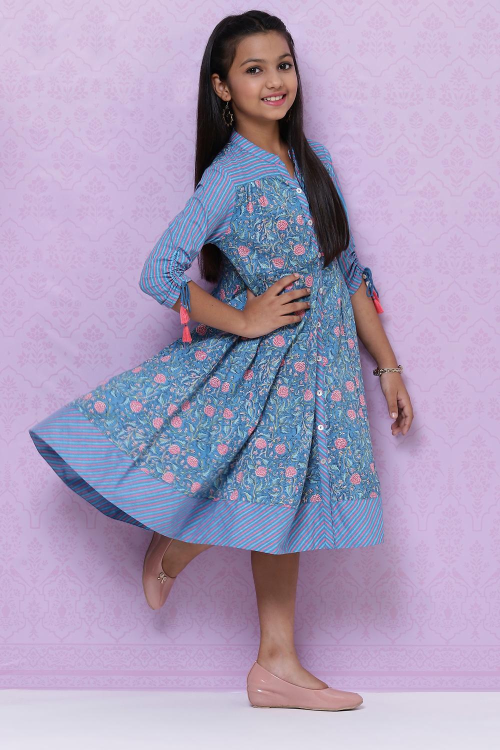Buy Online Blue Kalidar Cotton Dresses for Women & Girls at Best ...