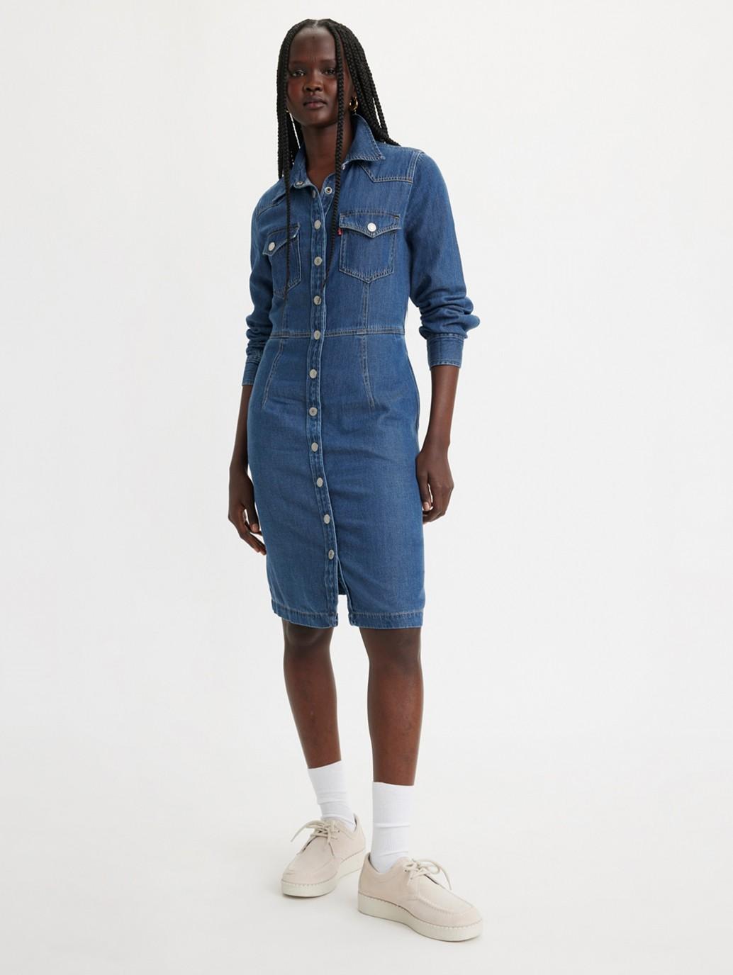 Levis black denim deals dress