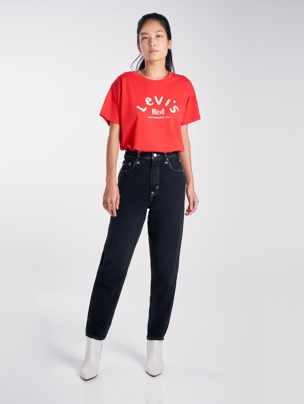 Levi's® Hong Kong red womens high loose tapered jeans A01620004 13 Details