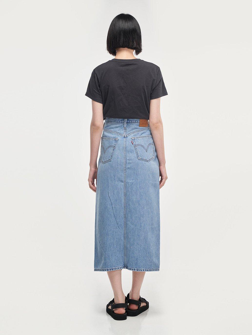 Levi's® Hong Kong womens slit front denim skirt 394500005 02 Back