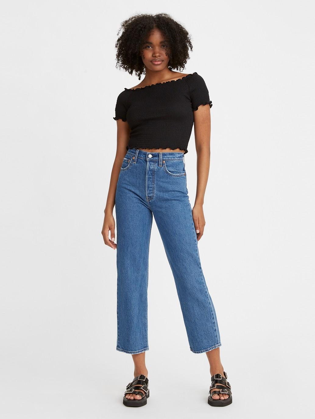 Top 47+ imagen levi’s ribcage straight ankle super high-rise jeans