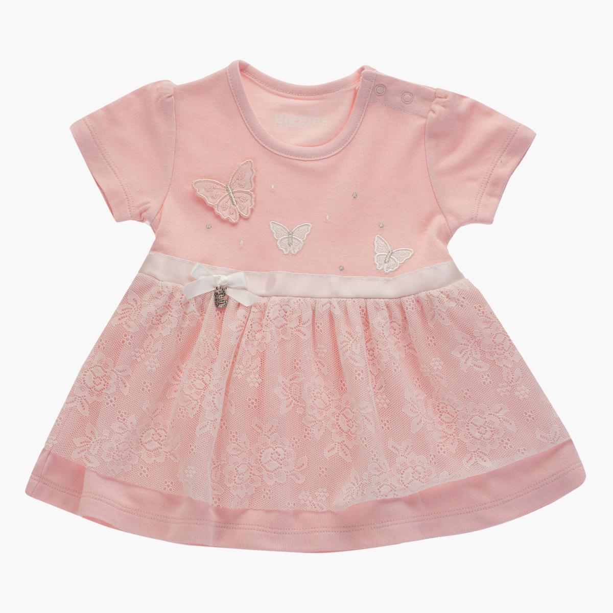 Babyshop Giggles Lace Detail Dress with Round Neck