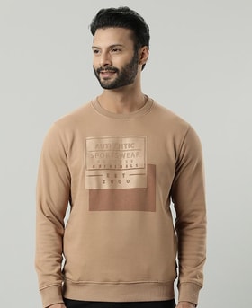 MEN FASHION Jumpers & Sweatshirts Hoodless Brown L discount 56% Selected sweatshirt 