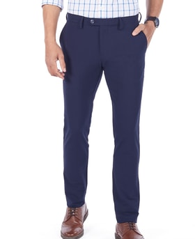Navy Comfort fit Formal Trousers