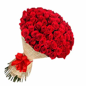 Hand Bunch of 50 Red Roses
