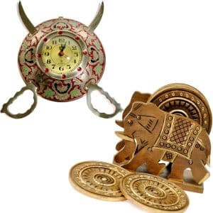 Buy Brass Sword Armour Clock n Get Tea Coaster Fre