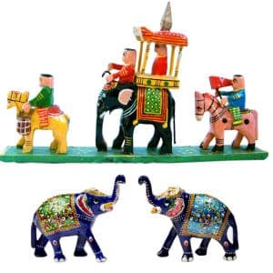 Buy Handpainted Elephant Pair n Get Handicraft Fre