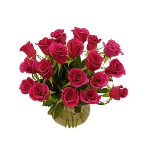 Basket of 18 Red Roses