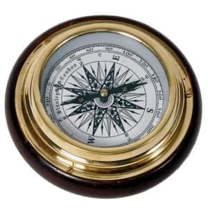 Wood n Brass Real Nautical Compass Handicraft