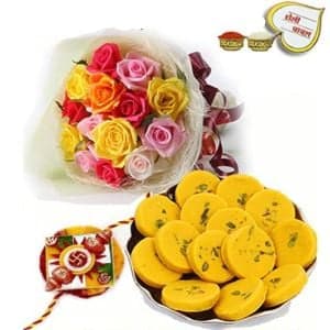Rakhi with Roses n Pedas