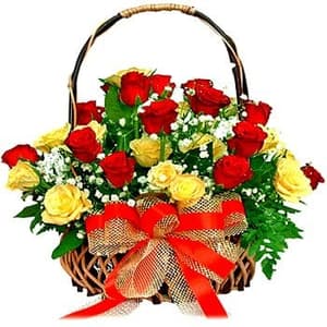 Special Basket of Red n Yellow Roses