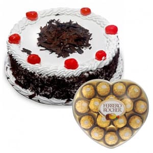 1/2Kg Black Forest Cake and Ferrero Chocolates