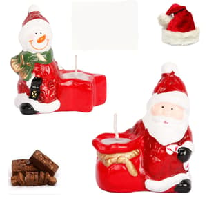 Set of 2 Santa Candles with Plum Cake