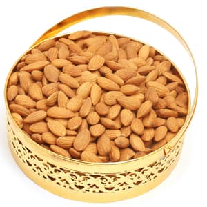 Round Golden Almonds Basket