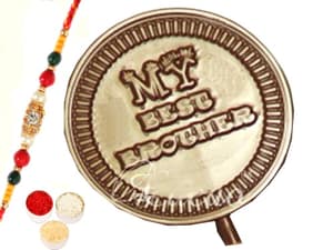 Rakhi with Set of 4 Best Brother Chocolate Lollies