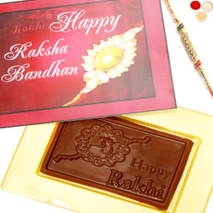 Happy Rakhi Pink Chocolate Box with Pearl Diamond Rakhi